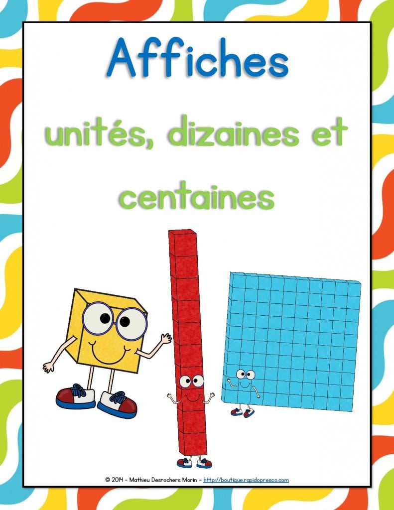 Affiches Des Unités Dizaines Et Centaines La Boutique De Mathieu