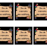 Jeu de mémoire (memory) des additions (pirates)