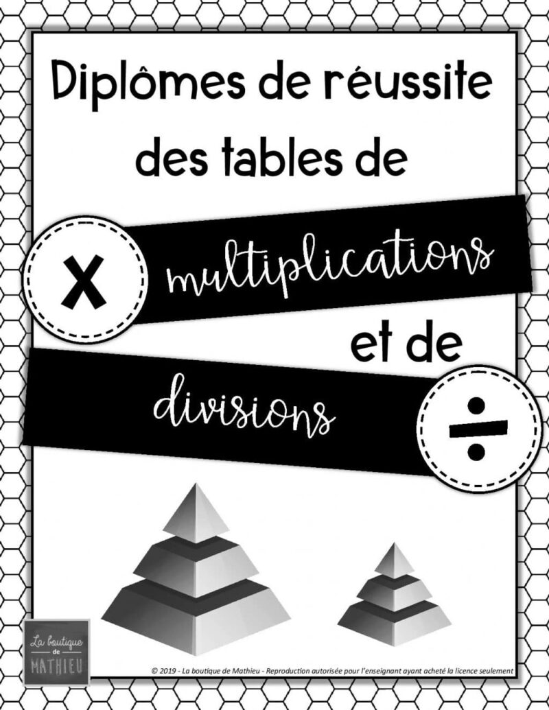 Pyramide Multiplication Ensemble complet – La pyramide des tables de multiplications et de ...