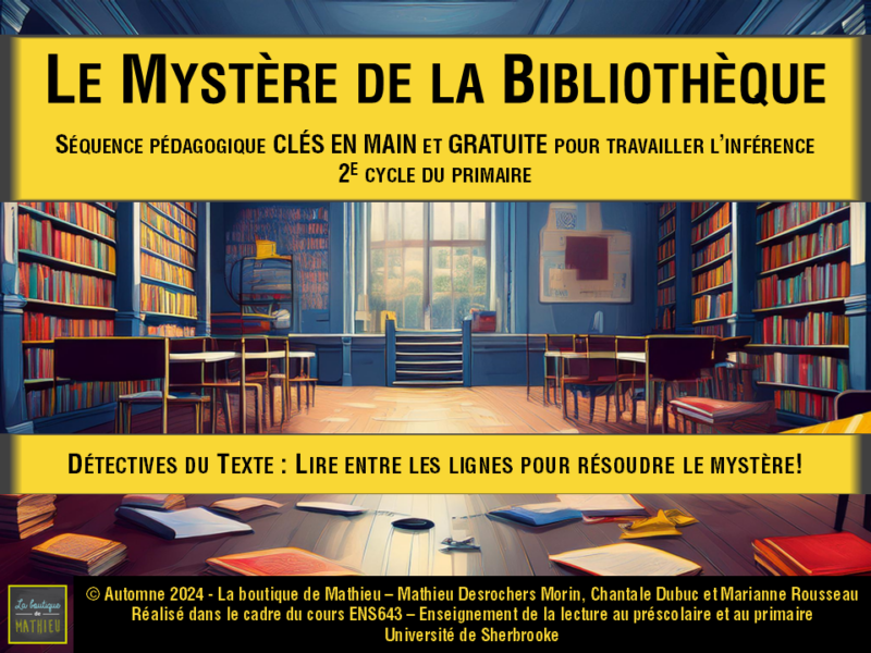 Le mystère de la bibliothèque - Stratégie de lecture : faire des inférences