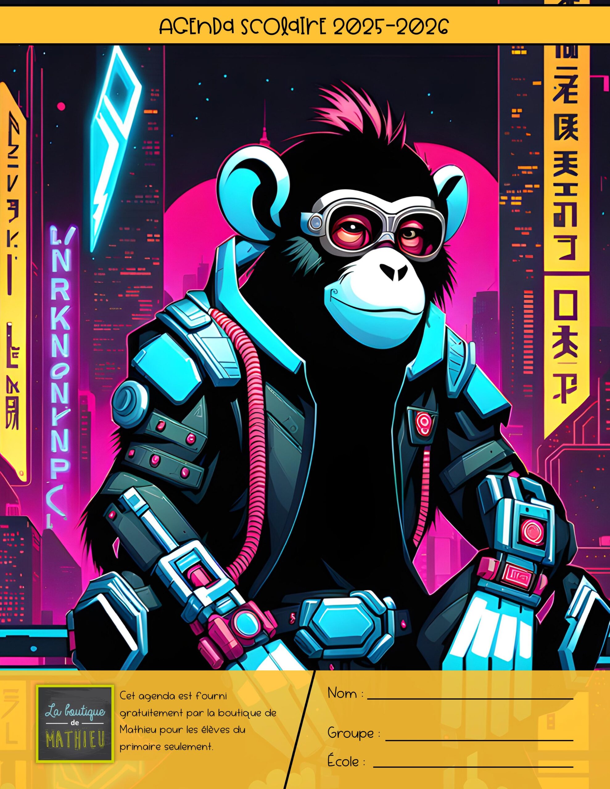 Agenda 2025-2026 gratuit pour les élèves du primaire