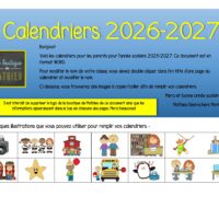 Calendriers du mois pour les parents - Août 2026 à Juillet 2027